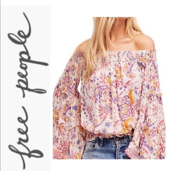 NWOT Free People Free Spirit off the shoulder top M - Picture 1 of 8